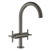 GROHE Atrio Wastafelkraan Opbouw - uitloop 16.6cm - push open - hard graphite geborsteld SW224937