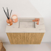 Mondiaz JOYA-DLUX 50cm toiletmeubel - kleur Oak - Wastafel FAYE positie Rechts 1 kraangat kleur Opalo. SW1422130