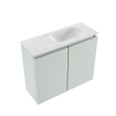 MONDIAZ TURE-DLUX Meuble toilette - 60cm - Greey - EDEN - vasque Opalo - position droite - sans trou de robinet SW1104315