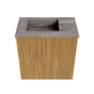Mondiaz JOYA-DLUX 40cm toiletmeubel - kleur Oak - Wastafel FAYE positie Links 1 kraangat kleur Oza. SW1424065