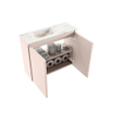 MONDIAZ TURE-DLUX Meuble de toilette 60cm Rosee. EDEN lavabo Frappe position gauche. Sans trou de robinet. SW1102935
