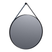 Saniclass Silhouette Miroir rond 70cm avec bande en cuir Noir SW547745