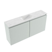 MONDIAZ TURE-DLUX Meuble toilette - 100cm - Greey - EDEN - vasque Opalo - position centrale - 1 trou de robinet SW1104370