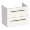 BRAUER Trust wastafelonderkast ondiep 60 excl. opbouwgrepen 2 softclose lades en 1 sifon uitsparing - mat wit SW1204115
