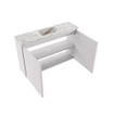 MONDIAZ TURE-DLUX Meuble toilette - 80cm - Cale - EDEN - vasque Glace - position centrale - sans trou de robinet SW1103166