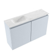 MONDIAZ TURE-DLUX Meuble toilette - 80cm - Clay - EDEN - vasque Opalo - position gauche - sans trou de robinet SW1104262