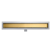 Fortifura Galeria Grille d'évacuation douche - 80x5.3x0.7cm - Laiton brossé (doré) - DESTOCKAGE OUT13175