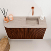 Mondiaz JOYA-DLUX 71.6cm toiletmeubel - ronding links kleur Ruby - Wastafel FAYE positie Rechts Zonder kraangat kleur Saba. SW1425617