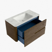 Mondiaz CIRO-DLUX Meuble de salle de bains - 90x45x50cm - Plan vasque solid surface Opalo - 1 vasque Centrale - 1 trou de robinetterie - 2 tiroirs - Dusk SW1532936