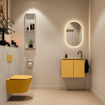 MONDIAZ TURE-DLUX meuble WC 60 cm Ocher. EDEN lavabo Opalo position droite. Avec 1 trou de robinet. SW1104457