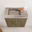 Mondiaz JOYA-DLUX 40cm toiletmeubel - kleur Dusk - Wastafel FAYE positie Links 1 kraangat kleur Oza. SW1425952