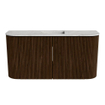 Mondiaz JOYA-DLUX 83.2cm toiletmeubel - ronding links en rechts kleur Walnut - Wastafel FAYE positie Midden 1 kraangat kleur Glace. SW1422388