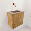 Mondiaz JOYA-DLUX 40cm toiletmeubel - kleur Oak - Wastafel FAYE positie Midden Zonder kraangat kleur Arena. SW1423836
