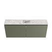 MONDIAZ TURE-DLUX Meuble toilette - 120cm - Army - EDEN - vasque Glace - position centrale - 1 trou de robinet SW1105187