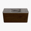 Mondiaz CIRO-DLUX Badkamermeubelset - 110x45x50cm - Solid surface wastafel Sombra - 1 wasbak Midden - zonder kraangaten - 2 lades - Walnut SW1530742