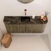 Mondiaz JOYA-DLUX Meuble de salle de bains 103.2cm - arrondis gauche et droite couleur Dusk - Vasque FAYE position Milieu Sans trou de robinet couleur Lava SW1423268
