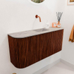 Mondiaz JOYA-DLUX 93.2cm toiletmeubel - ronding links en rechts kleur Ruby - Wastafel FAYE positie Midden Zonder kraangat kleur Glace. SW1423597