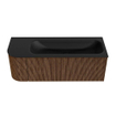 MONDIAZ KURVE 125cm Meuble salle de bain avec module 25 G - couleur Walnut - 1 tiroir - 1 porte - vasque BIG MEDIUM droite - 1 trou de robinet - Urban SW1138469