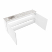 MONDIAZ TURE-DLUX Meuble de toilettes 120cm Talc. EDEN vasque Glace position gauche. Sans trou de robinet. SW1103147