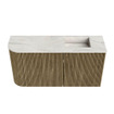 Mondiaz JOYA-DLUX 81.6cm meuble de toilette - arrondi gauche couleur Dusk - Vasque FAYE position Droite Sans trou de robinet couleur Ostra. SW1423410