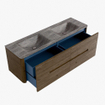 Mondiaz CIRO-DLUX Ensemble de meubles de salle de bains - 150x45x50cm - lavabo Solid surface Oza - 2 vasques Double - 2 trous de robinet - 4 tiroirs - Dusk SW1533290