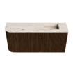 Mondiaz JOYA-DLUX 91.6cm toiletmeubel - ronding links kleur Walnut - Wastafel FAYE positie Rechts Zonder kraangat kleur Nata. SW1424533