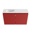 MONDIAZ TURE-DLUX Meuble toilette - 80cm - Fire - EDEN - vasque Opalo - position gauche - sans trou de robinet SW1104283