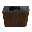 Mondiaz JOYA-DLUX Meuble de salle de bains 51.6cm - arrondi droit couleur Walnut - Vasque FAYE position Gauche Sans trou de robinet couleur Lava SW1422465