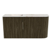 Mondiaz JOYA-DLUX 81.6cm toiletmeubel - ronding rechts kleur Shadow - Wastafel FAYE positie Links Zonder kraangat kleur Frappe. SW1422697