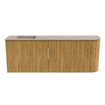 Mondiaz JOYA-DLUX 111.6cm meuble de toilette - arrondi droit couleur Chêne - Vasque FAYE position Gauche 1 trou de robinet couleur Saba. SW1424250
