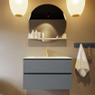 Mondiaz VICA-DLUX Ensemble de meuble de salle de bain - 80cm - meuble sous-vasque plata - 2 tiroirs - lavabo encastrée cloud milieu - 1 trou de robinet - version haute de 60cm - frape SW1089290