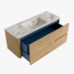 Mondiaz CIRO-DLUX Badkamermeubelset - 120x45x50cm - Solid surface wastafel Frappe - 1 wasbak Midden - zonder kraangaten - 2 lades - Oak SW1530866