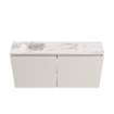 MONDIAZ TURE-DLUX Meuble toilette - 100cm - Linen - EDEN - vasque Frappe - position gauche - 1 trou de robinet SW1102839