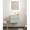 Mondiaz VICA ensemble de meuble de salle de bain - 60cm - meuble sous lavabo greey - 2 tiroirs - lavabo moon milieu - 1 trou de robinet - miroir LED - version XL 60cm de haut SW1098077