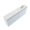 MONDIAZ TURE-DLUX meuble WC 120 cm Clay. Lavabo EDEN Ostra position droite. Sans trou de robinet. SW1104775