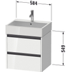 Duravit Ketho 2 wastafelonderbouwkast - 2 laden - 58.4x46x54.9cm - grepen antraciet - grafiet supermat SW772980