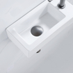 QeramiQ Fuente Ensemble lave-mains - 37.5x18.5x9cm - céramique - trou de robinet à droite - robinet de lave-mains gunmetal - bonde - siphon abaissé - Blanc brillant SW1232761