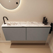 MONDIAZ TURE-DLUX Meuble WC 120cm Smoke. Lavabo EDEN Glace position gauche. Avec 1 trou de robinet. SW1103617