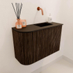 Mondiaz JOYA 61.6cm toiletmeubel - ronding links kleur Walnut - Wastafel FAYE positie Rechts Zonder kraangat kleur Urban. SW1421375