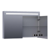 Saniclass Double Face Armoire de toilette 100x70cm éclairage intégré rectangulaire 2 portes pivotantes MDF Gris mat SW371693