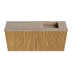 Mondiaz JOYA-DLUX 90cm toiletmeubel - kleur Oak - Wastafel FAYE positie Rechts Zonder kraangat kleur Saba. SW1424197
