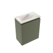 MONDIAZ TURE-DLUX Meuble WC 40cm Army. EDEN lavabo Frappe position gauche. Avec 1 trou de robinet. SW1102673