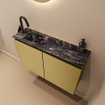 MONDIAZ TURE-DLUX Meuble toilette - 80cm - Oro - EDEN - vasque Lava - position gauche - 1 trou de robinet SW1103931