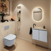 MONDIAZ TURE-DLUX Meuble WC 60 cm Clay. Lavabo EDEN Ostra position gauche. Avec 1 trou de robinet. SW1104754