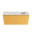 MONDIAZ TURE-DLUX Meuble toilette - 100cm - Ocher - EDEN - vasque Glace - position droite - 1 trou de robinet SW1103377