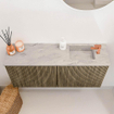 Mondiaz JOYA-DLUX 90cm toiletmeubel - kleur Dusk - Wastafel FAYE positie Rechts 1 kraangat kleur Glace. SW1423173