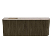 Mondiaz JOYA-DLUX Meuble de salle de bains 111,6cm - arrondi droit couleur Shadow - Vasque FAYE position Gauche 1 trou de robinet couleur Arena. SW1424842