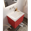 Mondiaz VICA ensemble de meuble de salle de bain - 60cm - meuble sous-vasque fire - 2 tiroirs - lavabo cloud milieu - sans trou de robinet - miroir LED - version XL 60cm de haut SW1097980