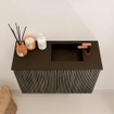 Mondiaz JOYA 60cm meuble de salle de bains - couleur Shadow - Vasque FAYE position Droite 1 trou de robinet couleur Urban. SW1421501