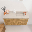 Mondiaz JOYA-DLUX Meuble de toilette 70cm - couleur Chêne - Vasque FAYE position Droite 1 trou de robinet couleur Opalo SW1422188